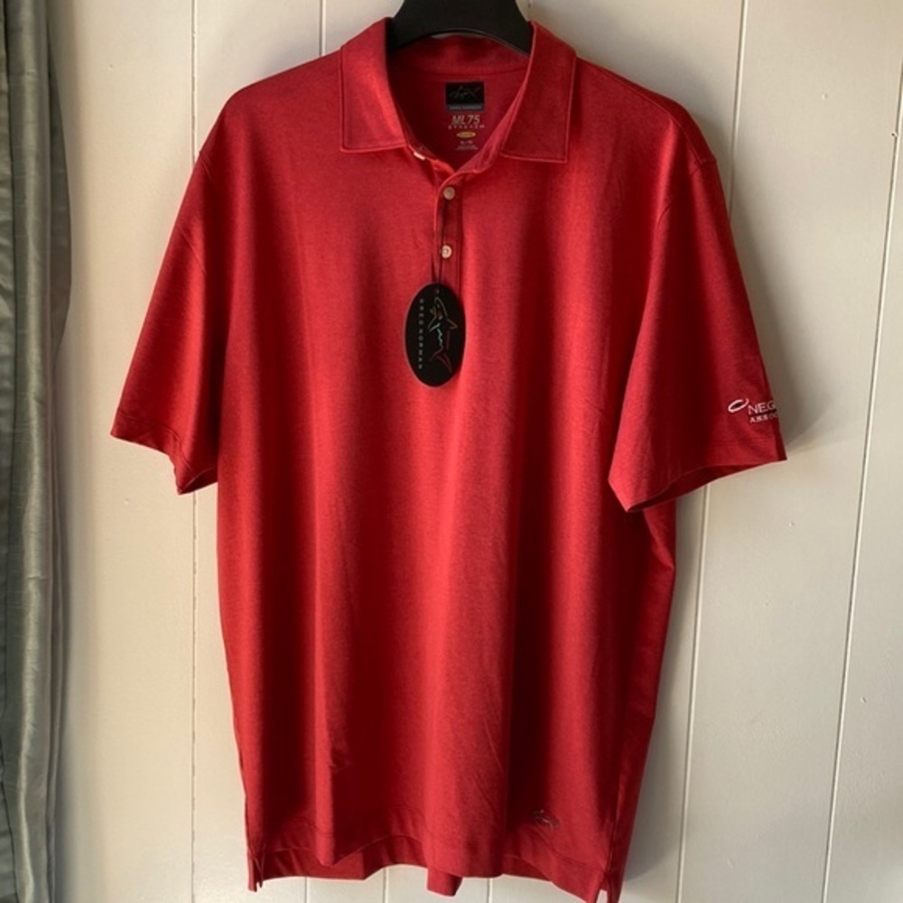 NWT GREG NORMAN XL Mens Golf Polo shirt Red
